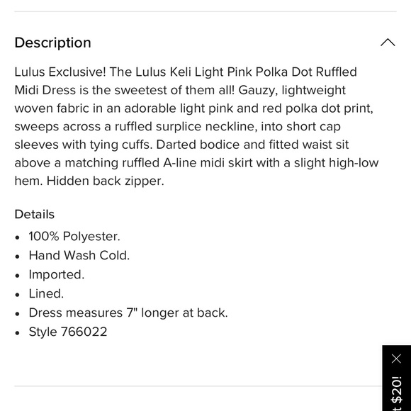 Lulus polka dot midi dress high low Galentines dress - Picture 16 of 16